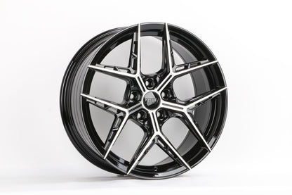 E032 Black Machined Face 18x8.5 ET35 5x114.3 - Square Set (4 Wheels)