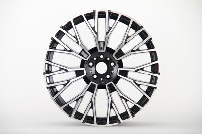 E721 Black Machined Face 22x9.5 ET40 5.120 - Square Set (4 Wheels)