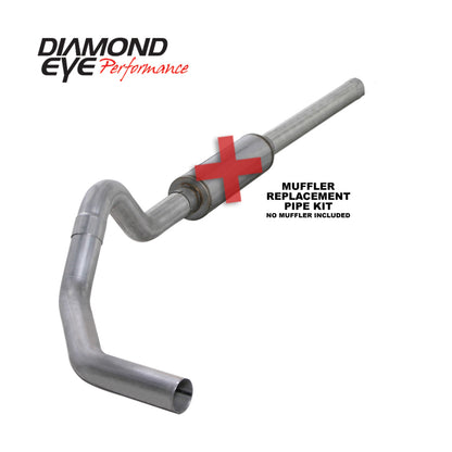 Diamond Eye KIT 4in Catback MFLR RPLCMENT PIPE Single AL: 2004.5-2007.5 DODGE CUMMINS 600