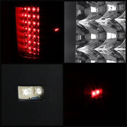 xTune Chevy Silverado 07-13 LED Tail Lights Black ALT-JH-CS07-LED-BK