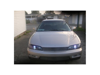 Spyder Honda Accord 94-97 1PC Projector Headlights LED Halo Amber Reflector Blk PRO-YD-HA94-AM-BK