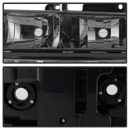 xTune Chevy Suburban 94-98 Headlights w/ Corner & Parking Lights 8pcs Smoked HD-JH-CCK88-AM-SM-SET