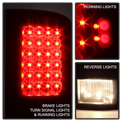 xTune Dodge Ram 1500 09-14 LED Tail Lights Incandescent Model Only Black Smoke ALT-JH-DR09-LED-BKSM