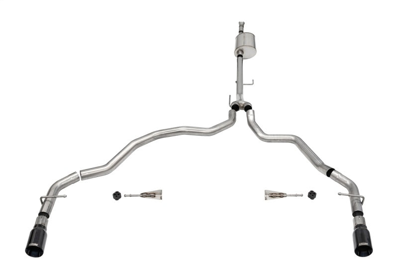 Corsa 2021-2025 Ford F-150 SuperCab/6.5in Bed 5.0L V8 Sport Cat-Back Dual Rear Exit-Black PVD