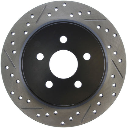 StopTech 03-09 Chrysler PT Cruiser Tur / 03-05 Dodge Neon SRT-4 Rear Right Slotted & Drilled Rotor