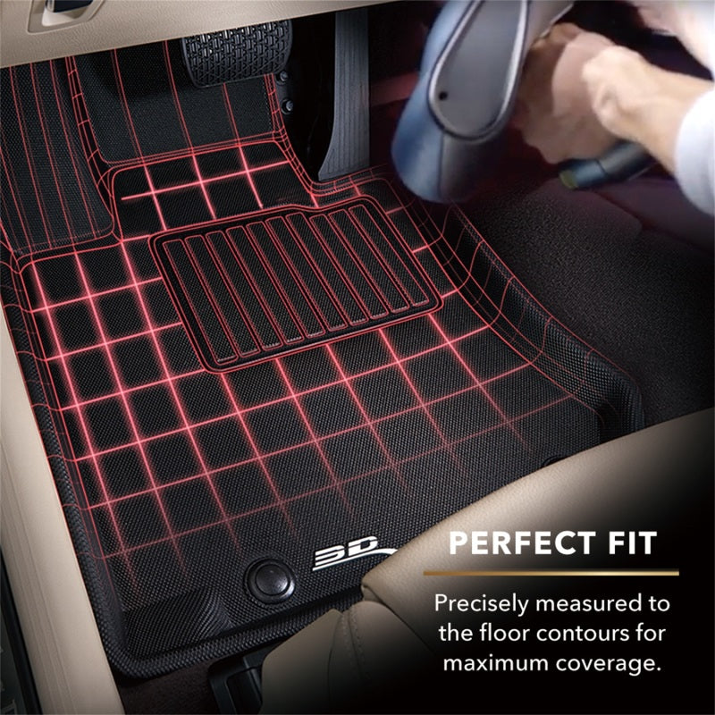 3D MAXpider 2018-2020 Toyota Camry Kagu 2nd Row Floormats - Black