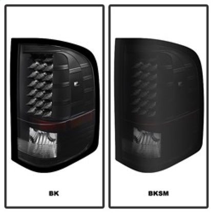 xTune Chevy Silverado 07-13 LED Tail Lights Black Smoke ALT-JH-CS07-LED-BKSM