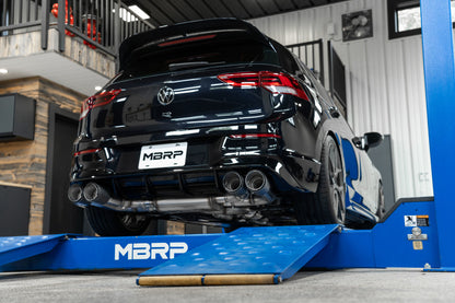 MBRP 2022 Volkswagen Golf R MK8 T304 Stainless Steel 3in Cat-Back, Quad Rear Exit- Carbon Fiber Tip