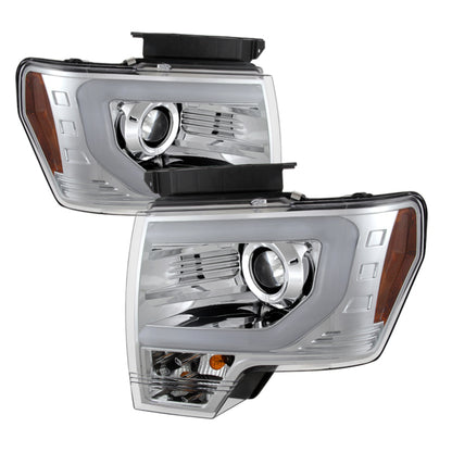 Spyder Ford F150 13-14 Projector Factory Xenon Model- Light Bar DRL Chrm PRO-YD-FF15013-LBDRL-HID-C