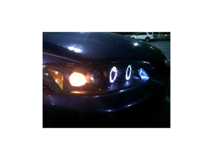 Spyder Honda Accord 98-02 1PC Projector Headlights LED Halo Amber Reflector Blk PRO-YD-HA98-AM-BK