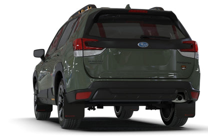 Rally Armor 22-24 Subaru Forester &amp; Wilderness Black UR Mud Flap w/Red Logo