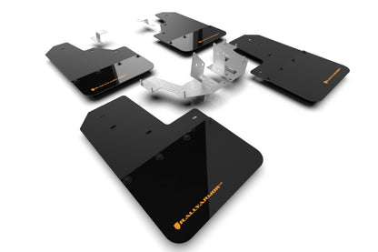 Rally Armor 21-25 Ford Bronco (Plstc Bmpr - NO Rptr/Sprt - NO RR/RB) Blk Mud Flap w/Cy Orange Logo