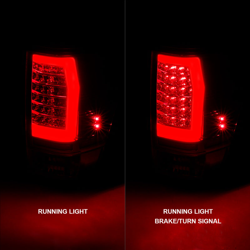 ANZO 04-15 Nissan Titan Full LED Taillights Chrome Housing Red/Clear Lens