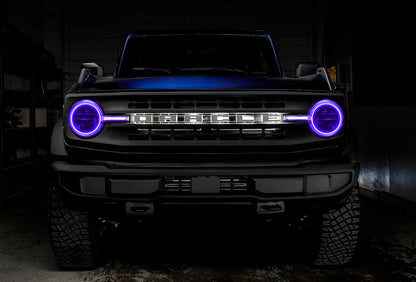 Oracle 21-22 Ford Bronco Headlight Halo Kit w/DRL Bar - Base Headlights -w/2.0 Controller