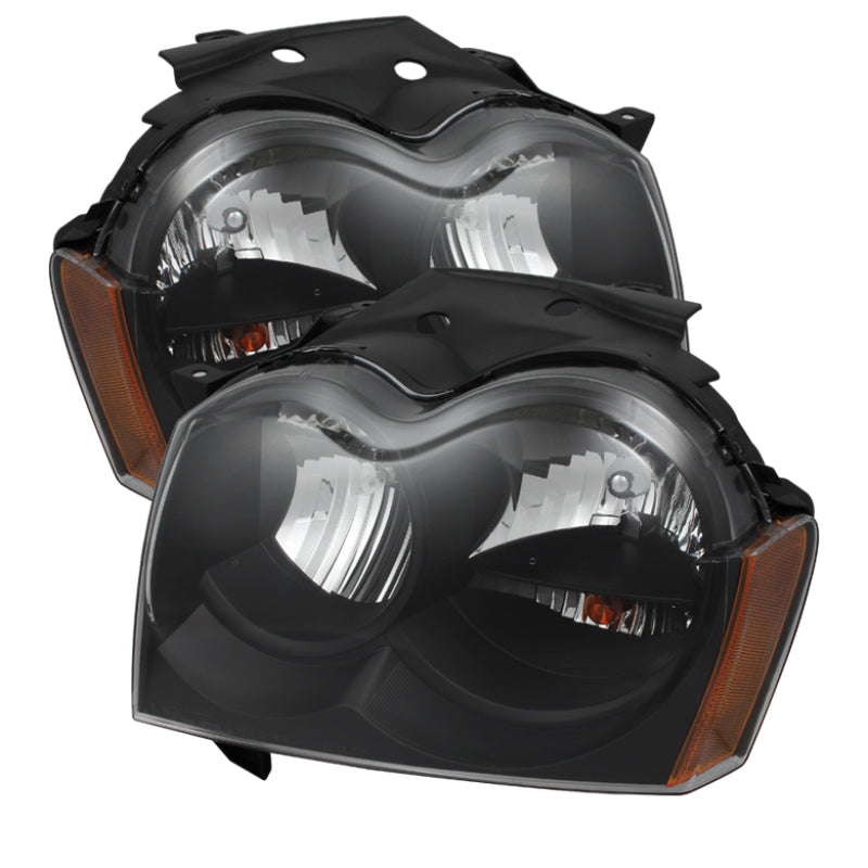 xTune Jeep Grand Cherokee 05-07 Crystal Headlights Black HD-JH-JGC05-AM-BK