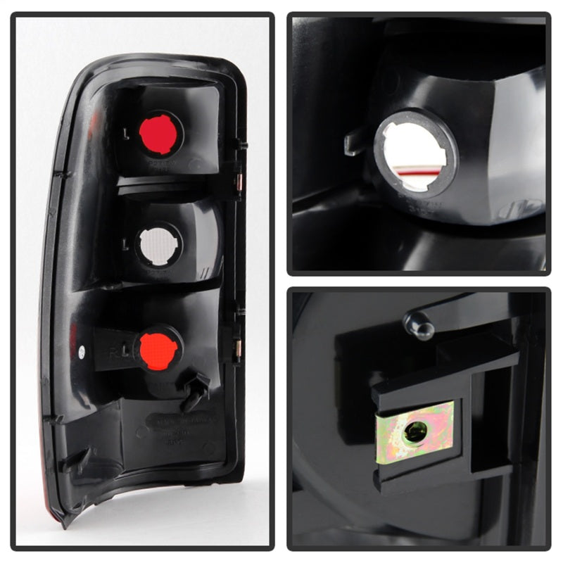 xTune GMC Yukon 00-06 OEM Style Tail Lights w/ Black Rim Red Smoked ALT-JH-CSUB00-OE-RSM