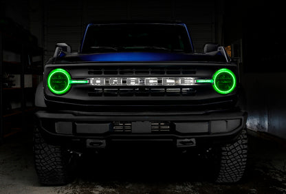 Oracle 21-22 Ford Bronco Headlight Halo Kit w/DRL Bar - Base Headlights -w/2.0 Controller