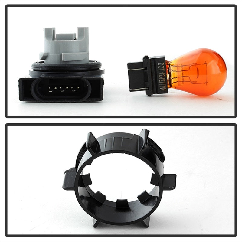 xTune Dodge Ram 1500 02-05 Amber Crystal Headlights Black HD-JH-DR02-AM-BK