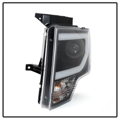 Spyder Ford F150 13-14 Projector Factory Xenon Model- Light Bar DRL Blk PRO-YD-FF15013-LBDRL-HID-BK