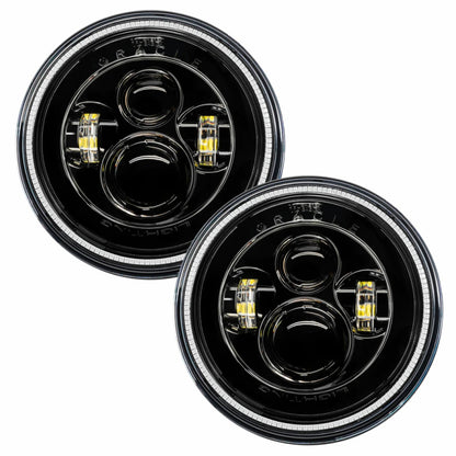 Oracle 7in High Powered LED Headlights - Black Bezel - Red