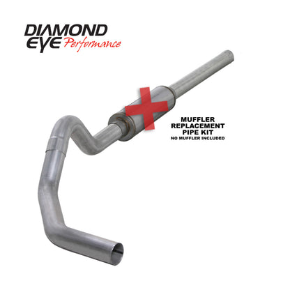 Diamond Eye KIT 4in Catback MFLR RPLCMENT PIPE Single AL: 2004.5-2007.5 DODGE CUMMINS 600