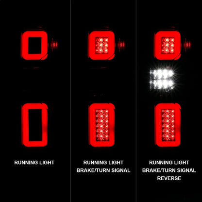 ANZO 19-21 Chevy Silverado Full LED Taillights Black Housing Clear Lens G2 (w/C light Bars)