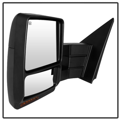 xTune Ford F150 07-14 Power Heated Amber LED Signal Telescoping Mirror Left MIR-FF15007S-PWH-AM-L